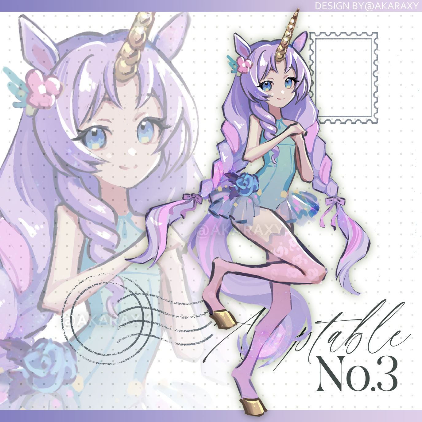 Adoptable Character Design illustration : Unicorn